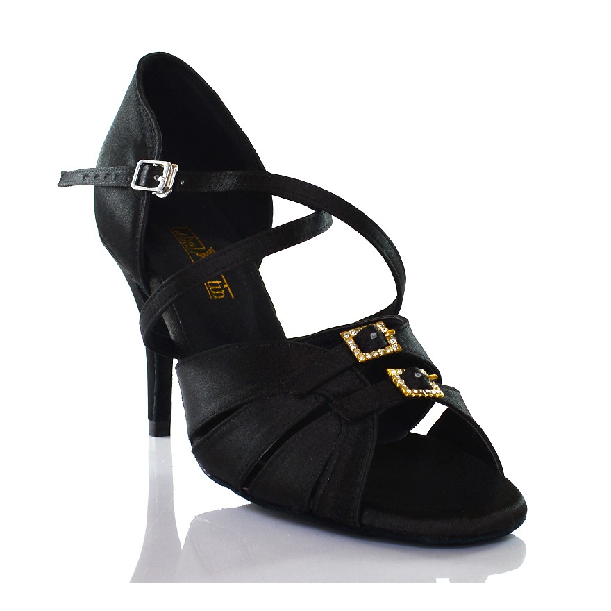 Chaussures de danse Label Latin "Diamond" satin noir