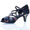 Chaussures de danse Label Latin "Flora" satin imprimé fleuri