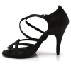 Chaussures de danse Label Latin "Helene" satin satin noir