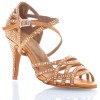 Chaussures de danse Label Latin "Nerissa" satin tan et strass