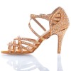 Chaussures de danse Label Latin "Nerissa" satin tan et strass