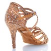 Chaussures de danse Label Latin "Nerissa" satin tan et strass