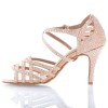 Chaussures de danse Label Latin "Nerissa" satin tan flesh et strass