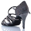 Chaussures de danse Label Latin "Nirvana" satin noir et strass