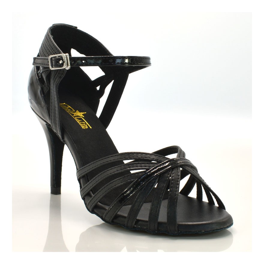 Chaussures de danse Label Latin "Nora" simili cuir noir