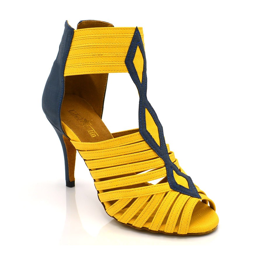 Chaussures de danse Label Latin "Oxana" simili cuir jaune