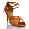 Chaussures de danse Label Latin "Pepita" satin tan et tulle