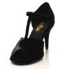 Chaussures de danse Label Latin "Pia" velours noir et glitter violet