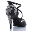 Chaussures de danse Label Latin "Pola" satin noir et strass