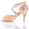 Chaussures de danse Label Latin "Pola" satin tan flesh et strass