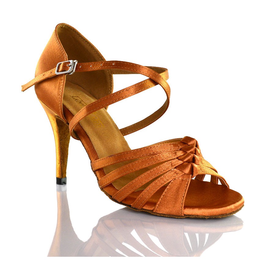 Chaussures de danse Label Latin "Rosita" satin tan