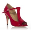 Chaussures de danse Label Latin "Scala" simili cuir vermis et cuir imitation peau de serpent rouge