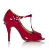 Chaussures de danse Label Latin "Scala" simili cuir vermis et cuir imitation peau de serpent rouge