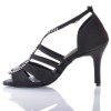 Chaussures de danse Label Latin "Sasha" satin noir et strass