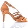 Chaussures de danse Label Latin "Sasha" satin tan et strass