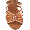 Chaussures de danse Rummos Elite "Luna" satin tan et strass