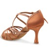 Chaussures de danse Rummos Elite "Luna" satin tan et strass